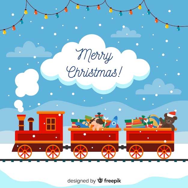 Fondo navidad tren juguetes