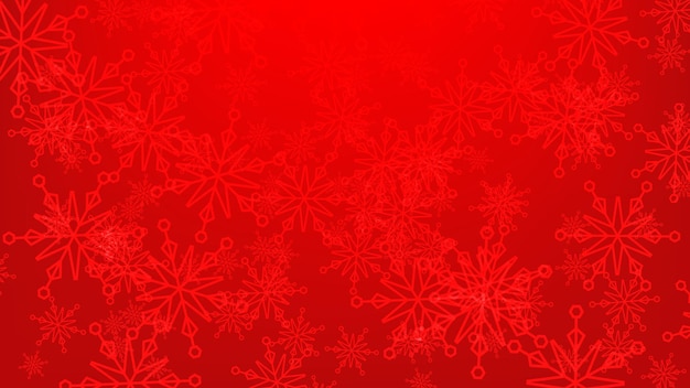 Fondo de Navidad. vacaciones festivas y decoración de feliz año nuevo. patrón de copos de nieve en rojo