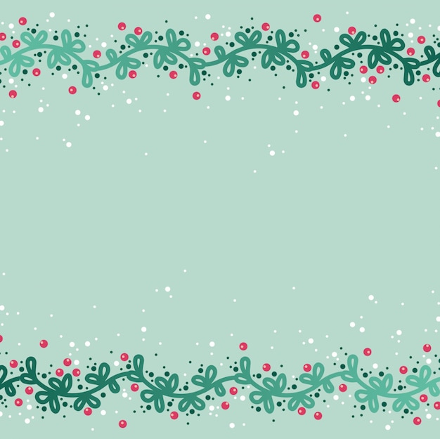 Fondo de navidad verde dibujado a mano