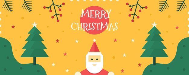 Fondo navideño con árboles de Santa Claus, estrellas, etc. Ilustración vectorial