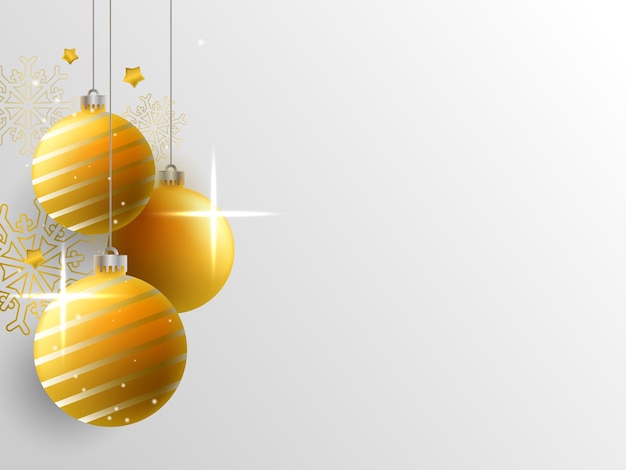 Fondo navideño con bolas doradas