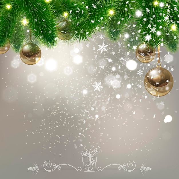 Fondo navideño con copos de nieve que caen