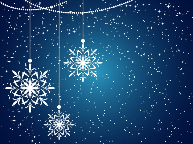 Fondo navideño con copos de nieve