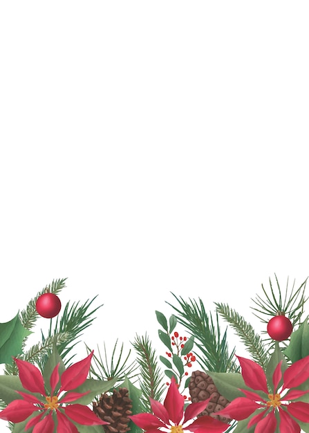 fondo navideño con decoración de hojas de acuarela