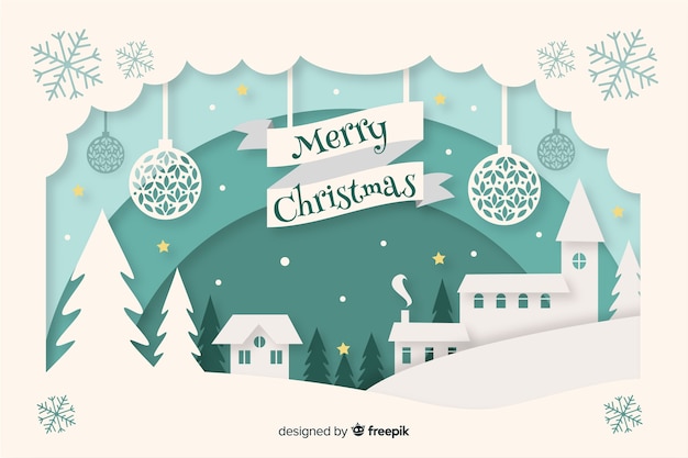 Fondo navideño en estilo papel