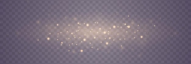 El fondo navideño mágico del polvo dorado brillante las partículas de polvo bokeh brillantes caen ligeramente