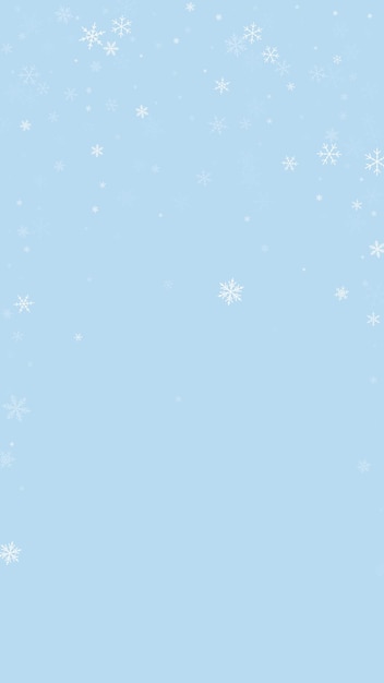 Fondo navideño nevado Sutiles copos de nieve voladores y estrellas