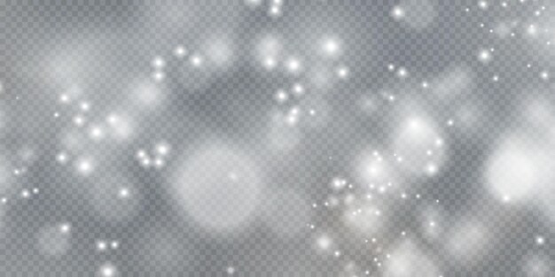 Fondo navideño Polvo PNG Mágico polvo blanco brillante Caen partículas de polvo finas y brillantes