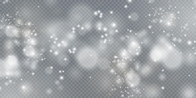 Fondo navideño Polvo PNG Polvo blanco brillante mágico Caen partículas de polvo fino brillante