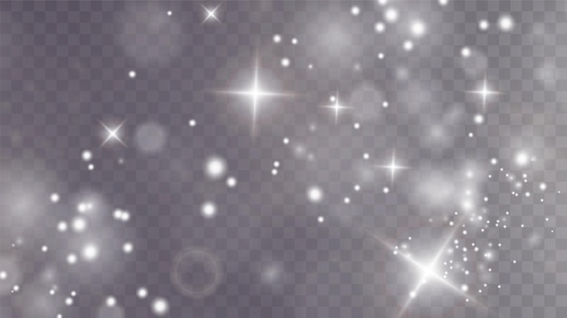 Fondo navideño Polvo PNG Polvo blanco brillante mágico Caen partículas de polvo fino brillante
