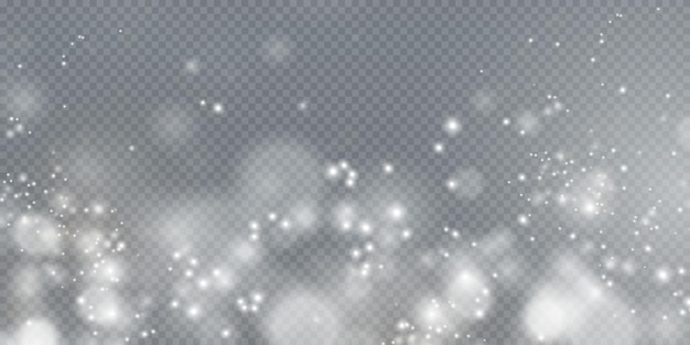 Fondo navideño Polvo PNG Polvo blanco brillante mágico Caen partículas de polvo fino brillante