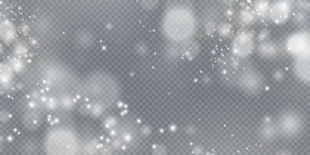Fondo navideño Polvo PNG Polvo blanco brillante mágico Caen partículas de polvo fino brillante