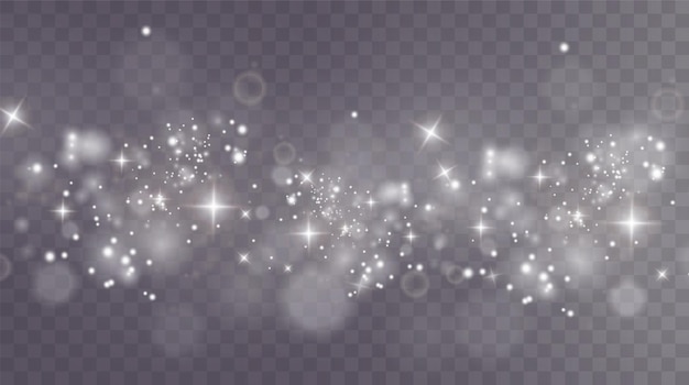 Fondo navideño Polvo PNG Polvo blanco brillante mágico Caen partículas de polvo fino brillante