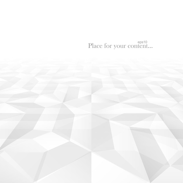 Fondo de negocio de vector abstracto con perspectiva Textura de mosaico de formas geométricas blancas y grises