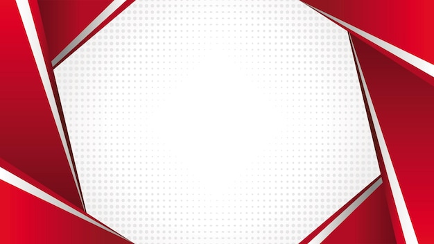 Fondo de negocios rojo y blanco, fondo moderno en blanco con vector de diseño de patrón de punto