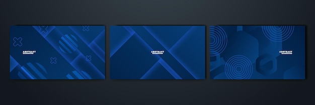 Fondo de negocios de tecnología abstracta de vector azul profesional moderno con líneas y formas geométricas Fondo abstracto azul oscuro para presentación de negocios, carteles y anuncios de plantillas de redes sociales