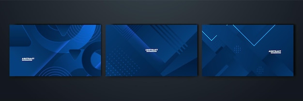Fondo de negocios de tecnología abstracta de vector azul profesional moderno con líneas y formas geométricas Fondo abstracto azul oscuro para presentación de negocios, carteles y anuncios de plantillas de redes sociales
