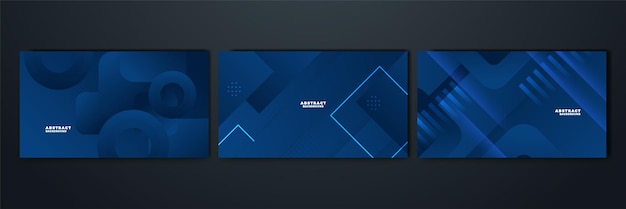 Fondo de negocios de tecnología abstracta de vector azul profesional moderno con líneas y formas geométricas Fondo abstracto azul oscuro para presentación de negocios, carteles y anuncios de plantillas de redes sociales