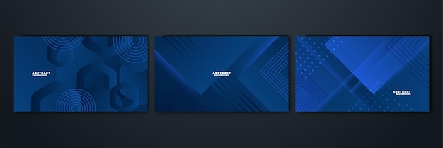 Fondo de negocios de tecnología abstracta de vector azul profesional moderno con líneas y formas geométricas Fondo abstracto azul oscuro para presentación de negocios, carteles y anuncios de plantillas de redes sociales