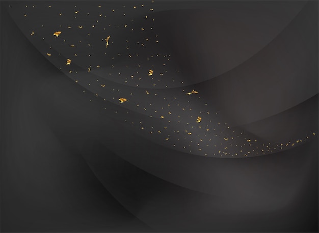 Fondo negro abstracto con brillo dorado
