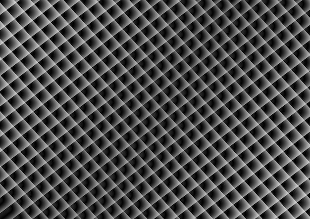 Fondo negro abstracto con cuadrados tridimensionales