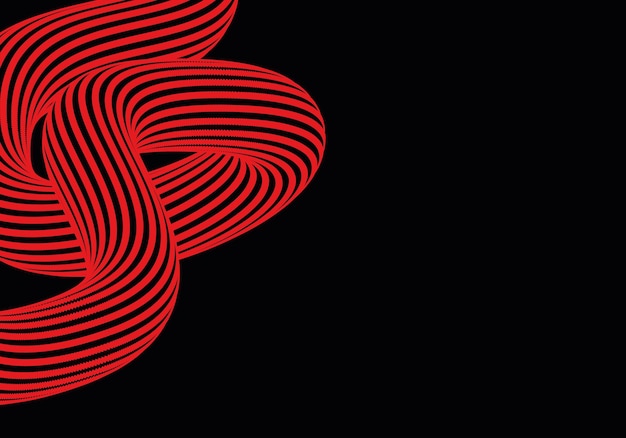 Fondo negro abstracto. curva de onda de línea en la ilustración de vector de fondo.