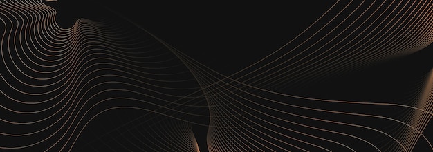 Fondo negro abstracto con líneas de contorno