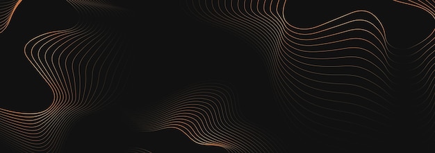 Fondo negro abstracto con líneas de contorno