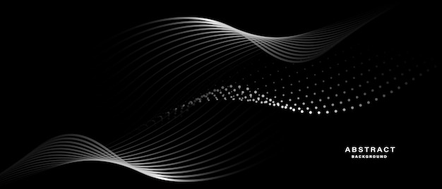 Fondo negro abstracto con líneas onduladas