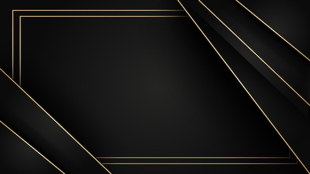 Fondo negro abstracto moderno con composición de estilo dorado