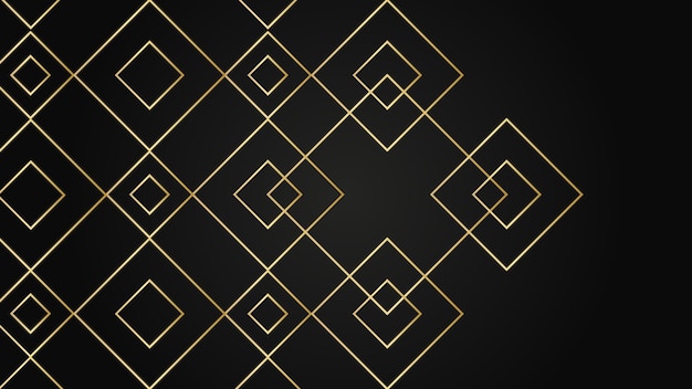 Fondo negro abstracto moderno con composición de estilo dorado