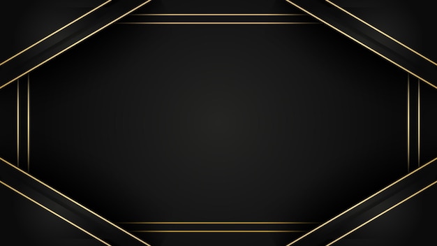 Fondo negro abstracto moderno con composición de estilo dorado