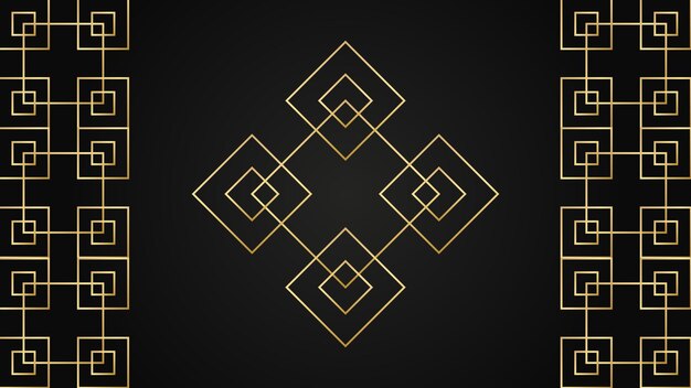 Fondo negro abstracto moderno con composición de estilo dorado