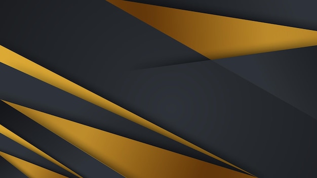 Fondo negro abstracto moderno con composición de estilo dorado