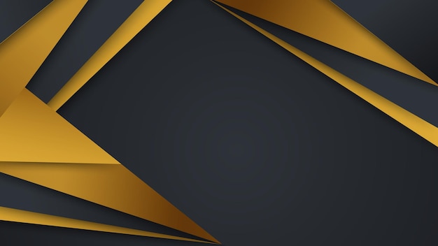 Fondo negro abstracto moderno con composición de estilo dorado