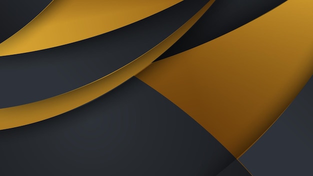 Fondo negro abstracto moderno con composición de estilo dorado