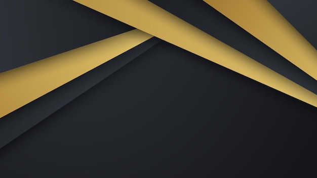 Fondo negro abstracto moderno con composición de estilo dorado
