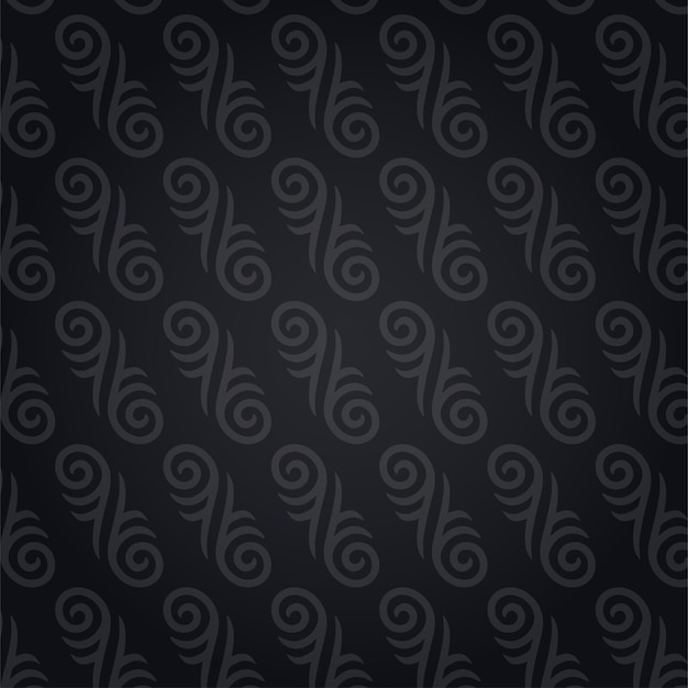 Fondo negro con adornos elegantes, patrón de lujo sin costuras