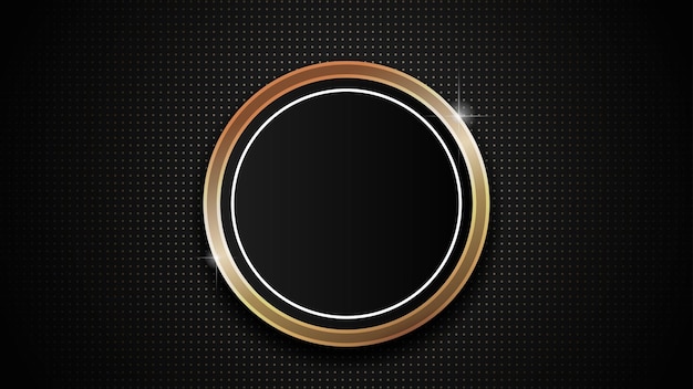 Vector fondo negro con anillo de oro de lujo