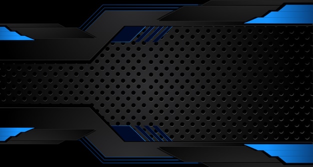 Fondo negro azul metálico abstracto de la disposición del concepto de la innovación del diseño del marco