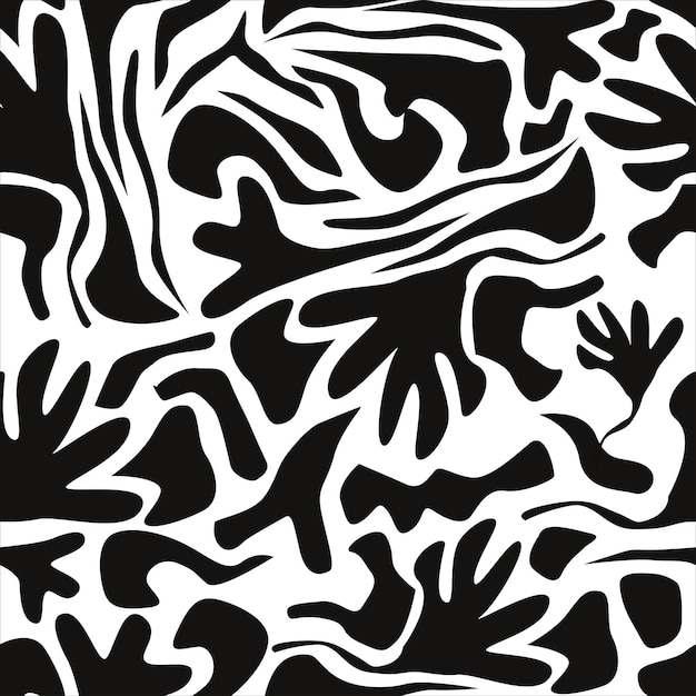 un fondo negro y blanco con un patrón blanco y negro con un pájaro en él
