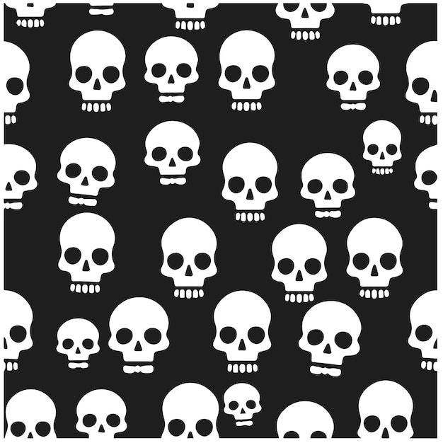 un fondo negro con cráneos y cráneos en él