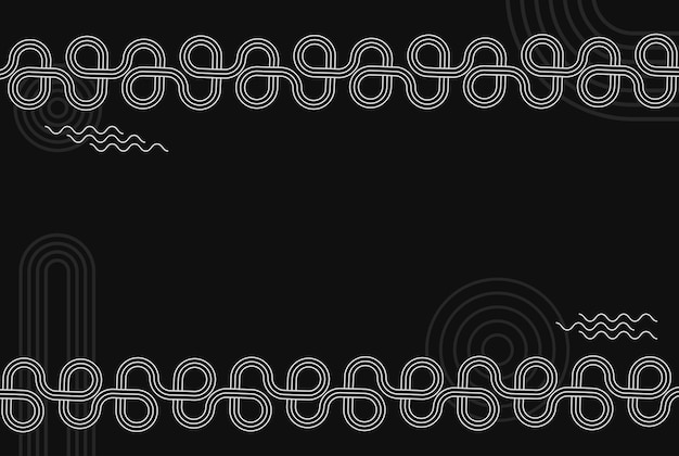 Vector fondo negro con decoración de líneas geométricas