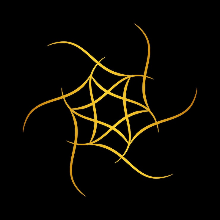 Vector un fondo negro con un diseño en espiral amarillo.