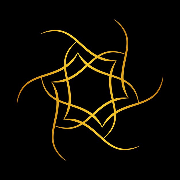 Un fondo negro con un diseño de estrella dorada.