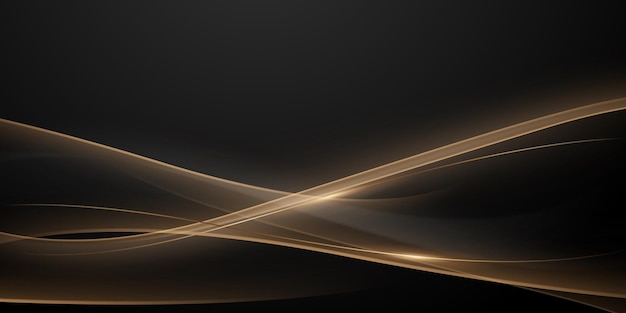 Fondo negro de diseño moderno abstracto con ilustración de vector de elementos dorados de lujo