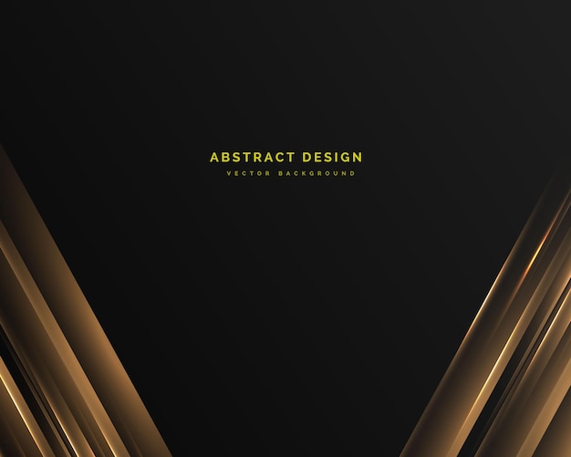 Fondo negro de diseño moderno abstracto con ilustración de vector de elementos dorados de lujo
