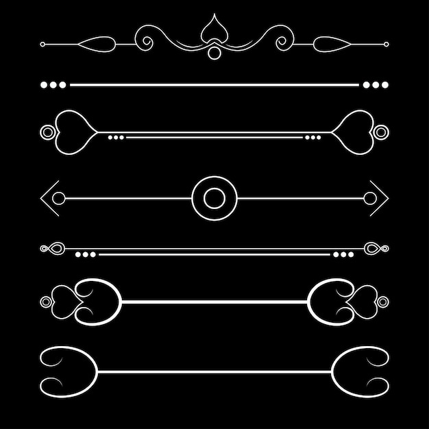 Fondo negro y divisores de color blanco para diseños suaves