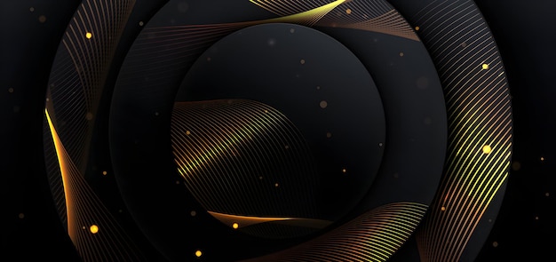 Fondo negro y dorado abstracto
