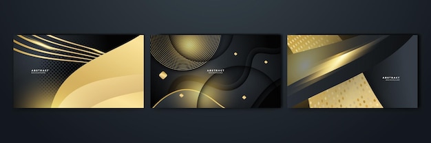 Fondo negro y dorado abstracto